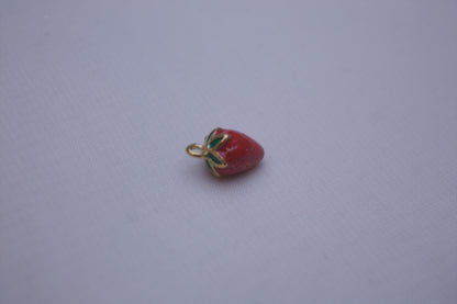 Enamel Red 3D Strawberry Charm