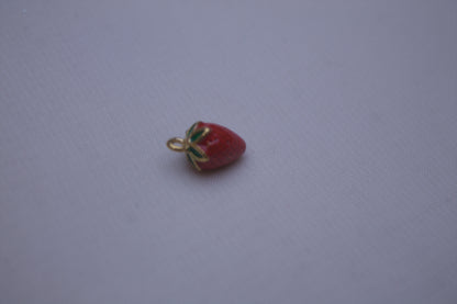 Enamel Red 3D Strawberry Charm