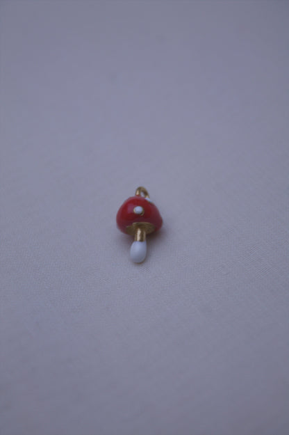 Enamel Red Mushroom Charm