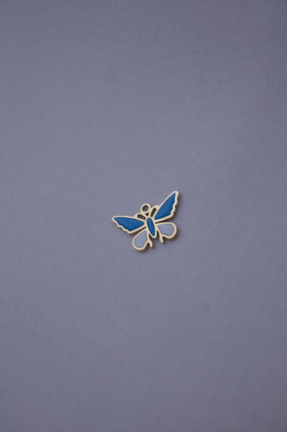 Blue Enamel Butterfly Charm