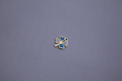 Blue Enamel Clover Charm