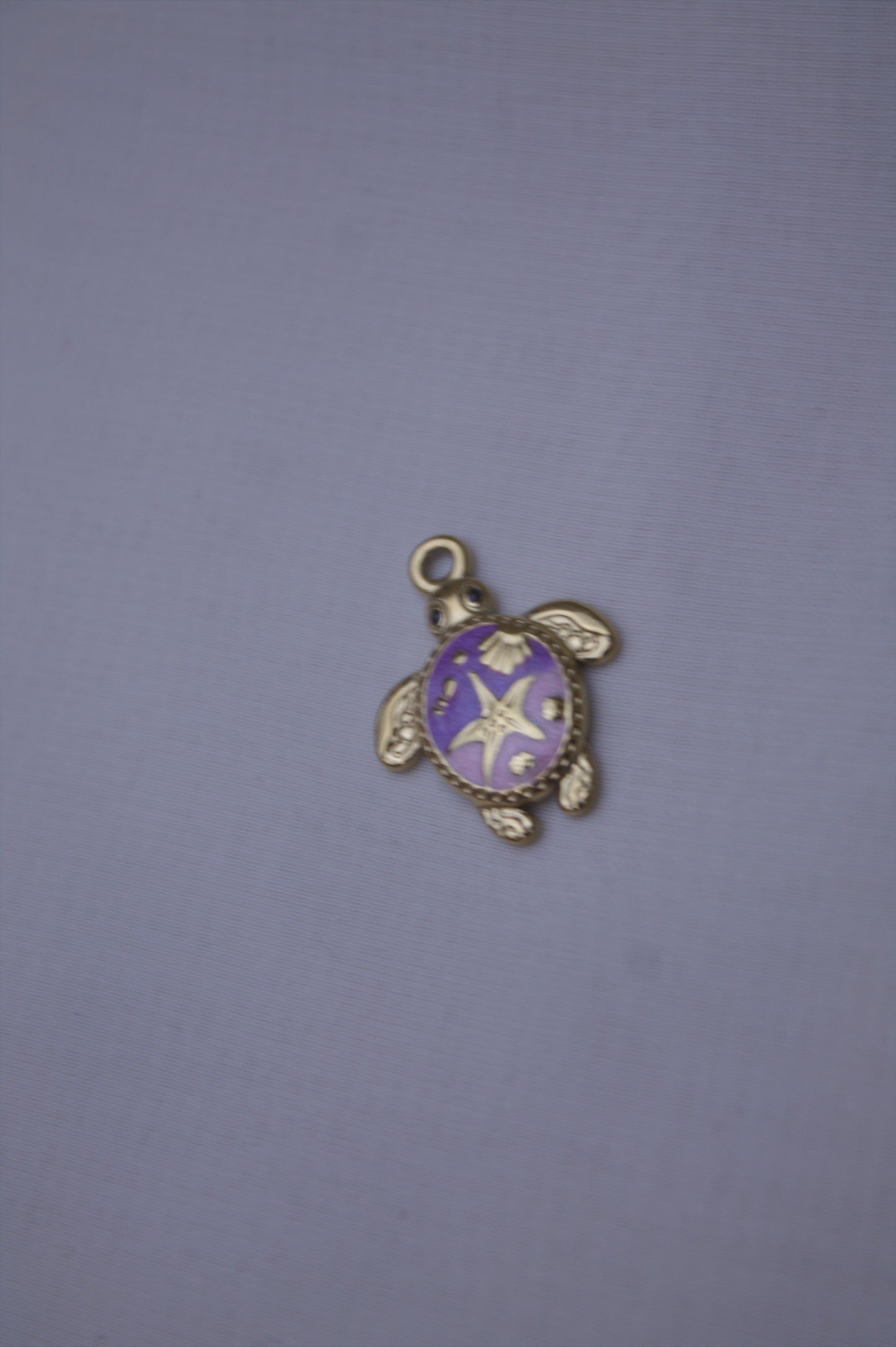 Purple Enamel Turtle Charm