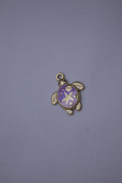Purple Enamel Turtle Charm