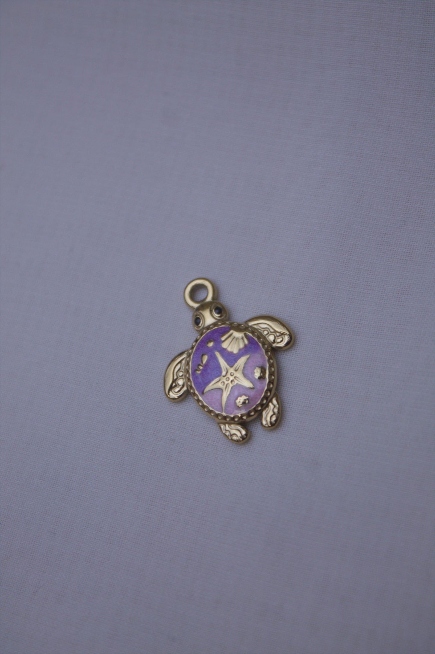 Purple Enamel Turtle Charm