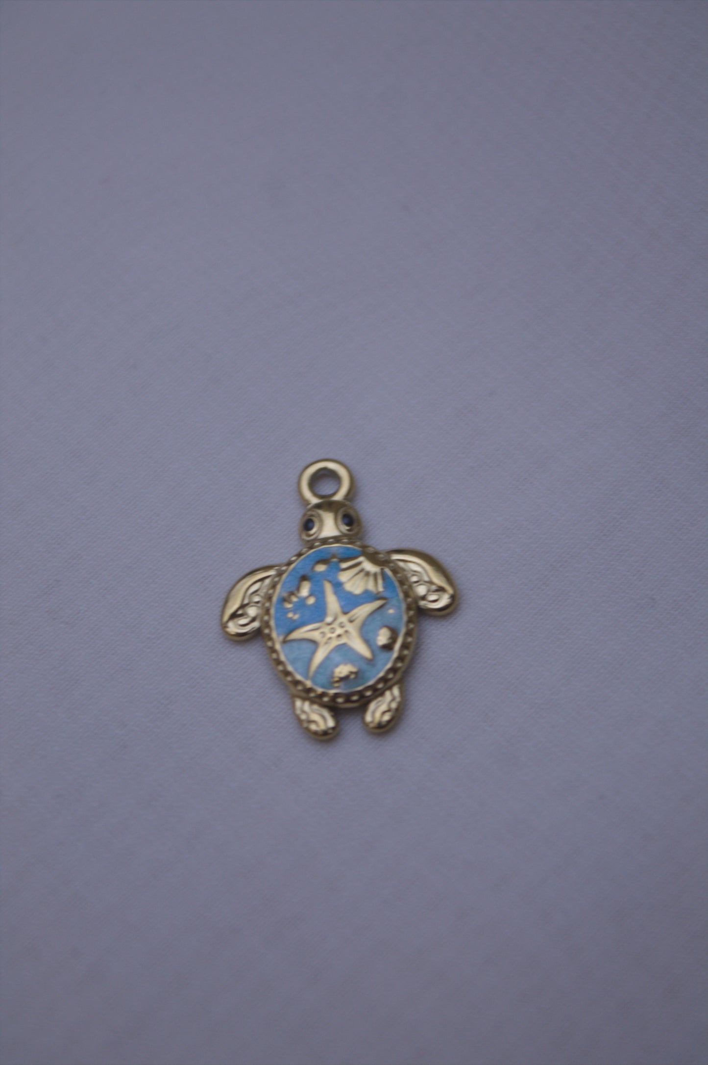Blue Enamel Turtle Charm