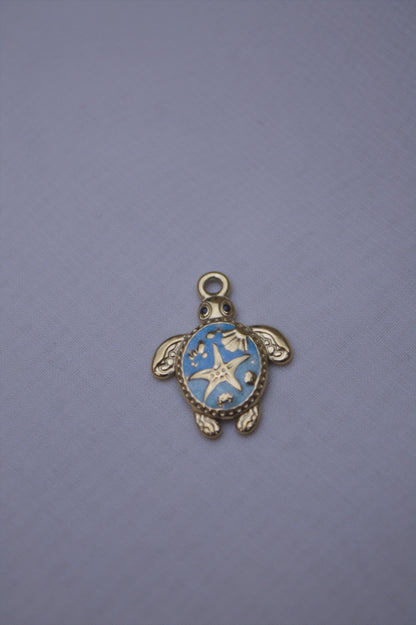 Purple Enamel Turtle Charm