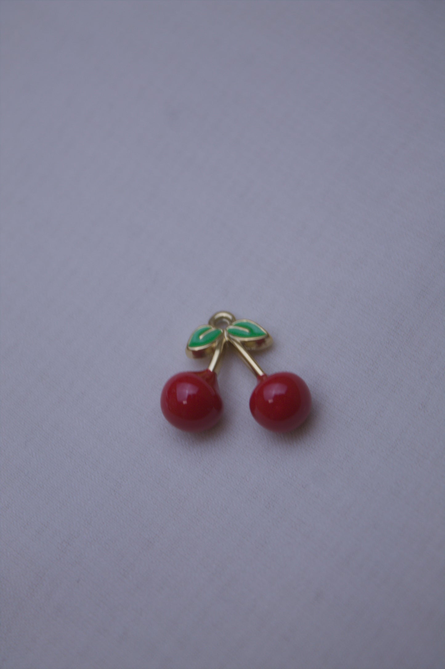 Red Enamel Cherry Charm