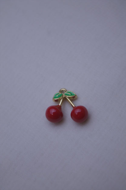 Red Enamel Cherry Charm