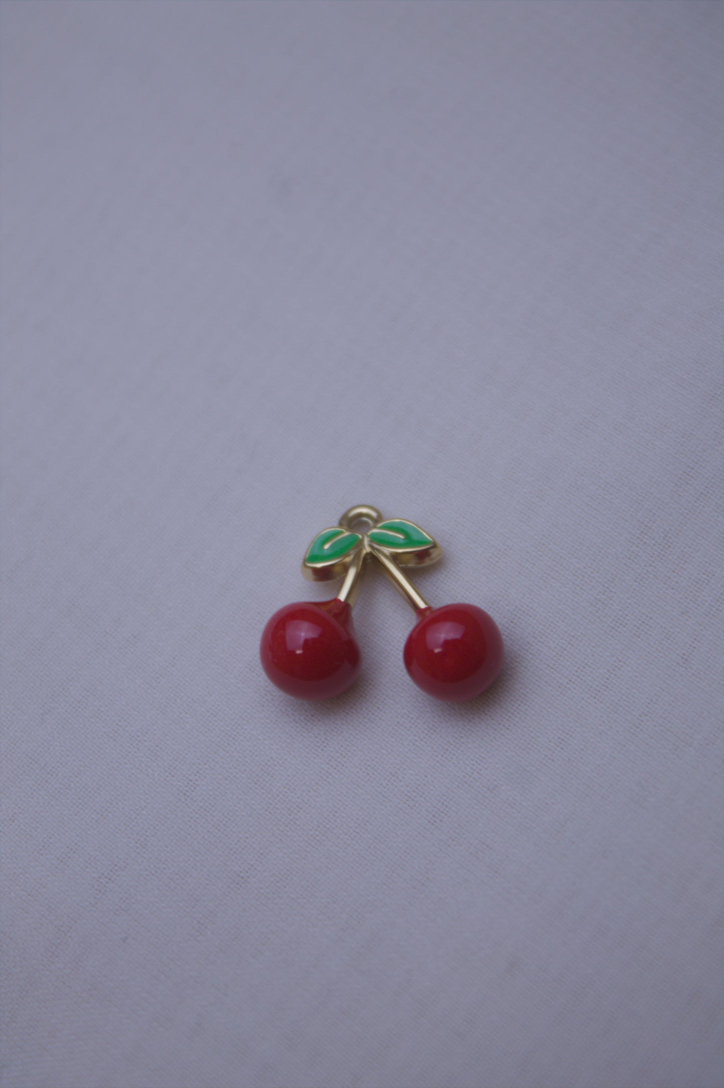 Red Enamel Cherry Charm