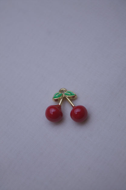 Red Enamel Cherry Charm