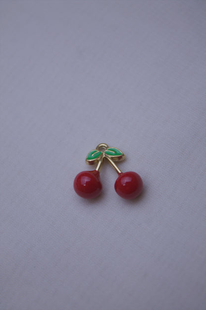 Red Enamel Cherry Charm