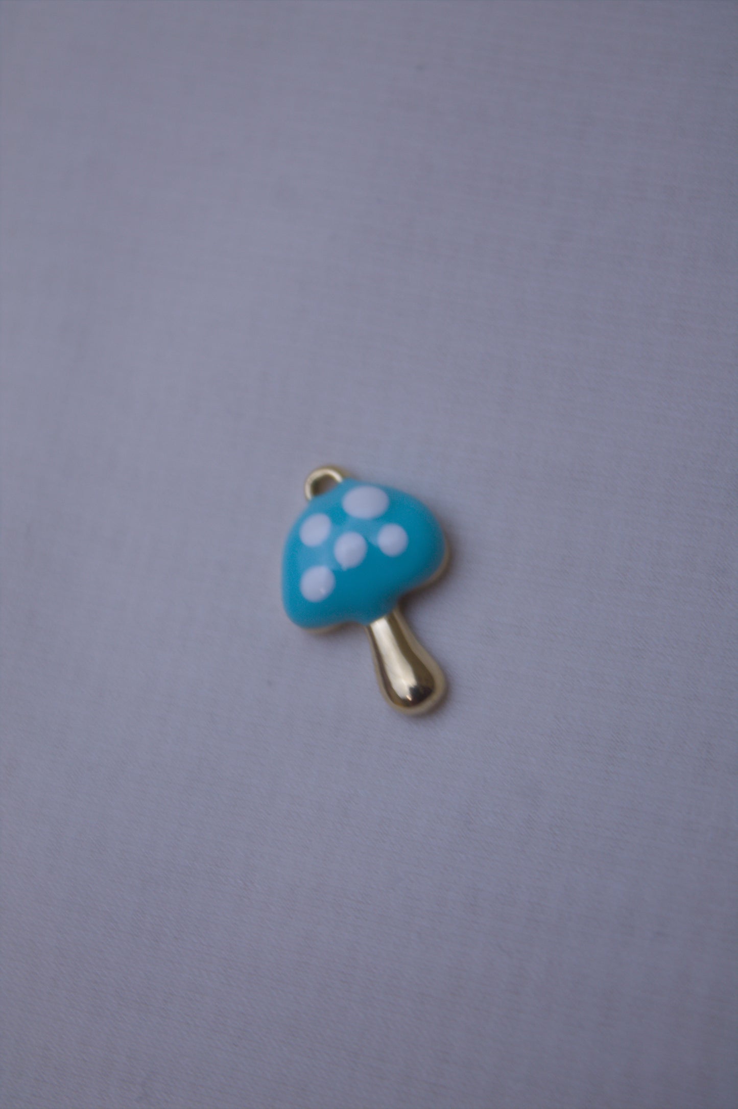 Blue Enamel Mushroom Charm
