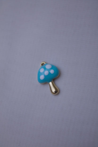 Blue Enamel Mushroom Charm