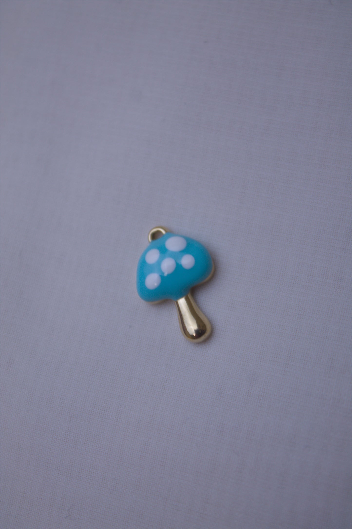 Blue Enamel Mushroom Charm
