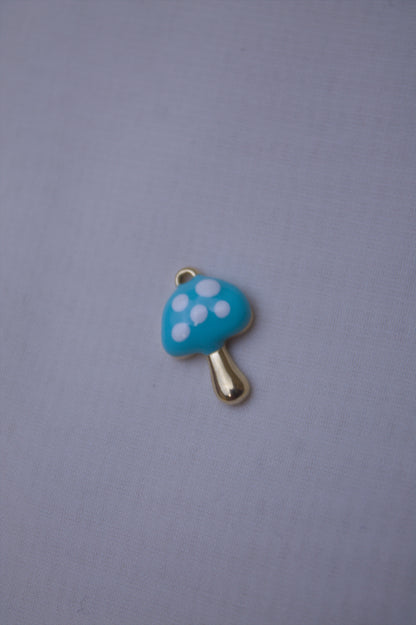 Blue Enamel Mushroom Charm