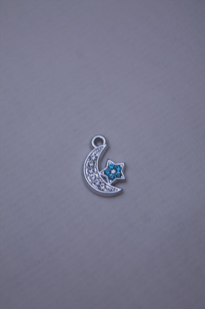 Crystal Moon Star Charm