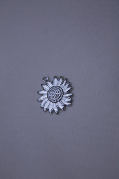 Classic Silver Sunflower Charm