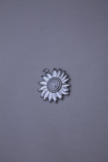 Classic Silver Sunflower Charm