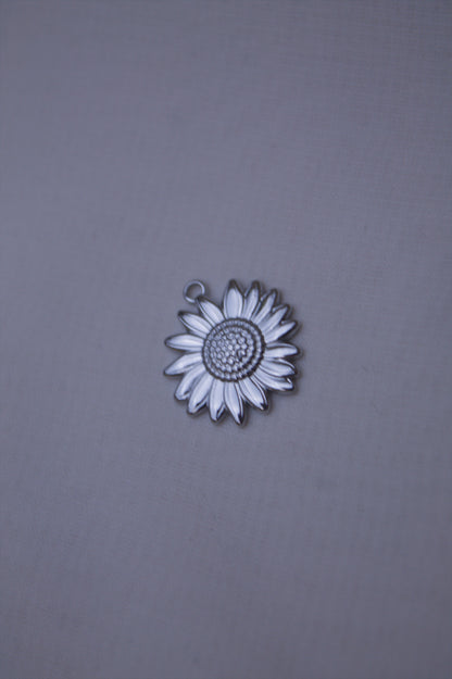Classic Silver Sunflower Charm