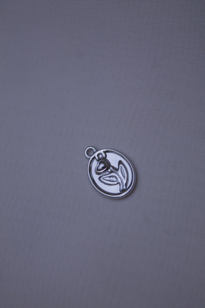 Silver Tulip Medallion Charm