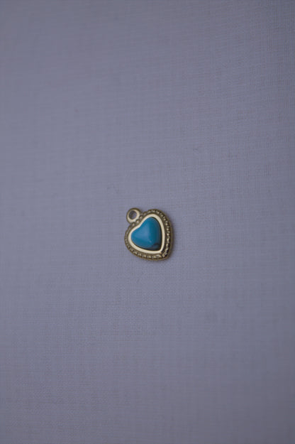 Turquoise Stone Heart Charm