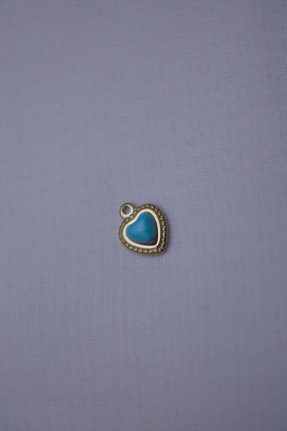 Turquoise Stone Heart Charm