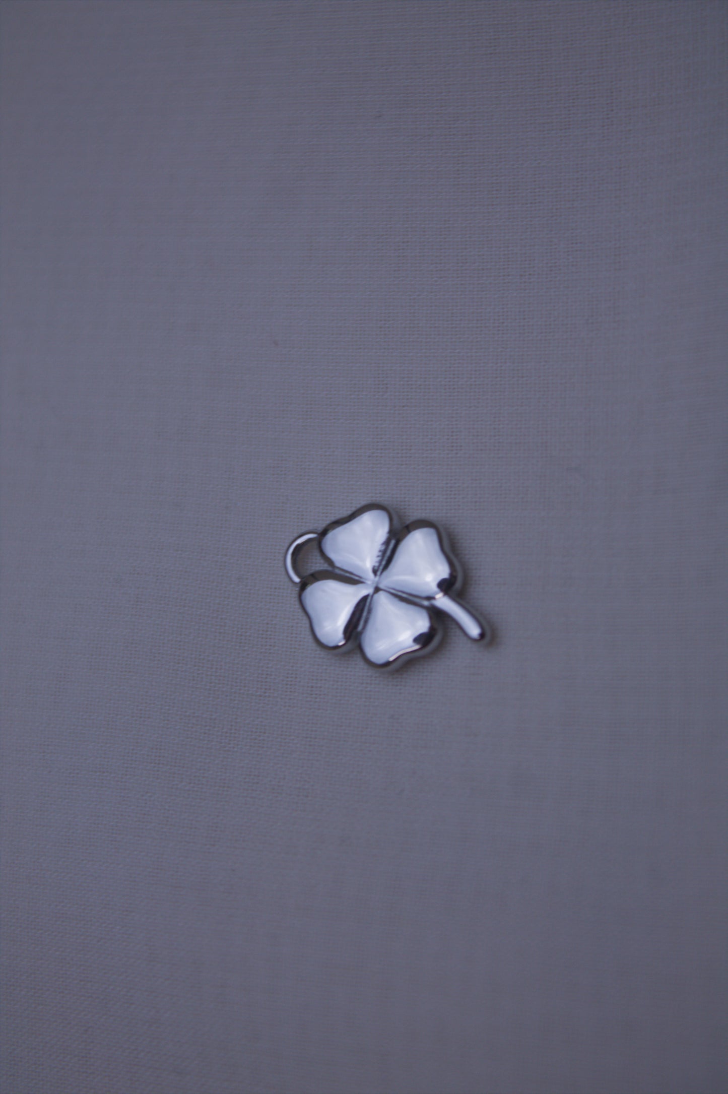 White Enamel Clover Charm