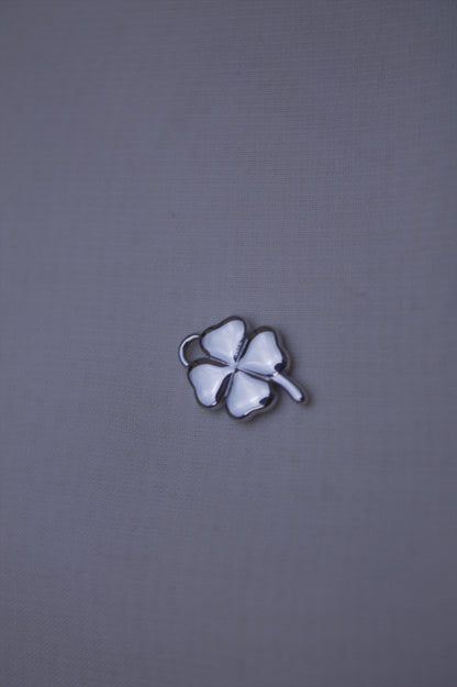 White Enamel Clover Charm
