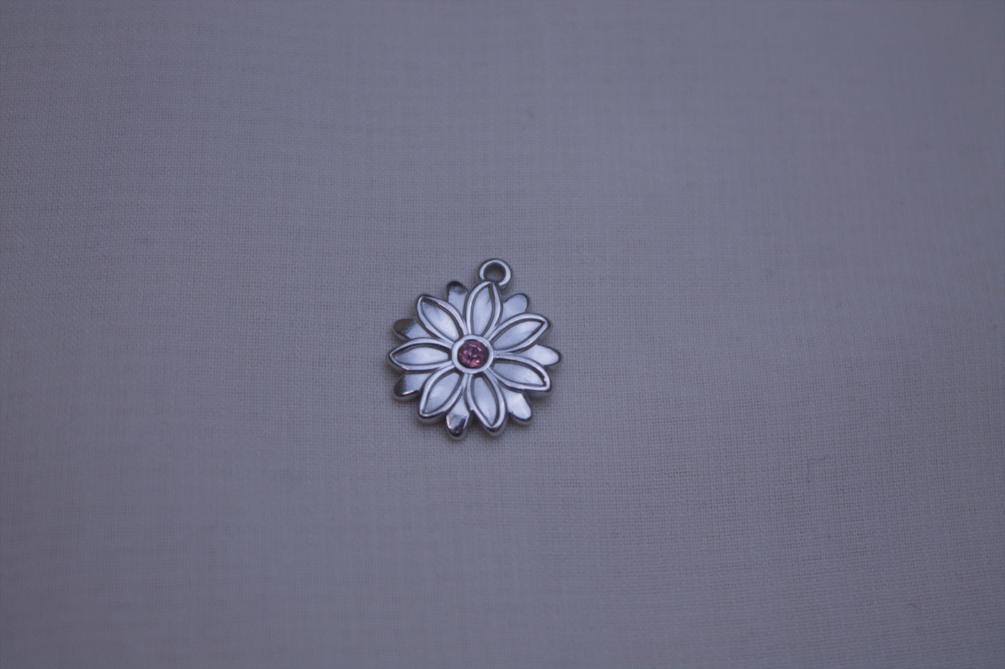 White Enamel Daisy Charm