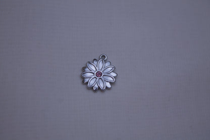 White Enamel Daisy Charm