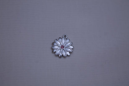 White Enamel Daisy Charm