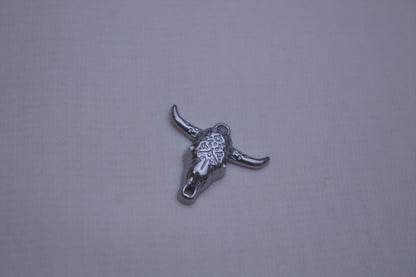 Classic Silver Bull Skull Charm