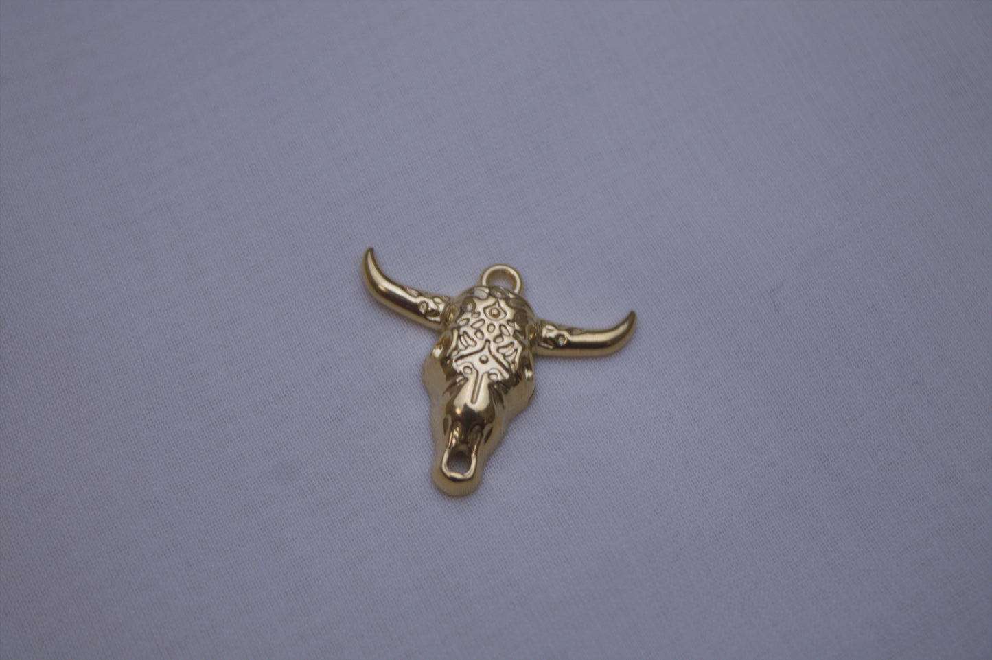 Classic Gold Bull Skull Charm