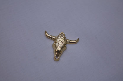 Classic Gold Bull Skull Charm