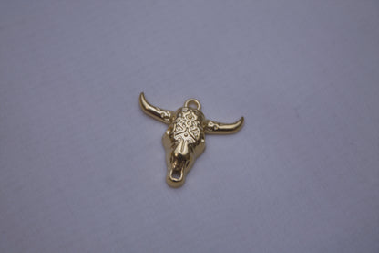 Classic Gold Bull Skull Charm
