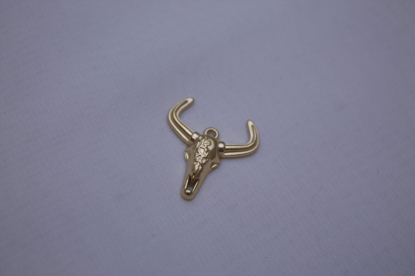 Classic Gold Longhorn Skull Charm