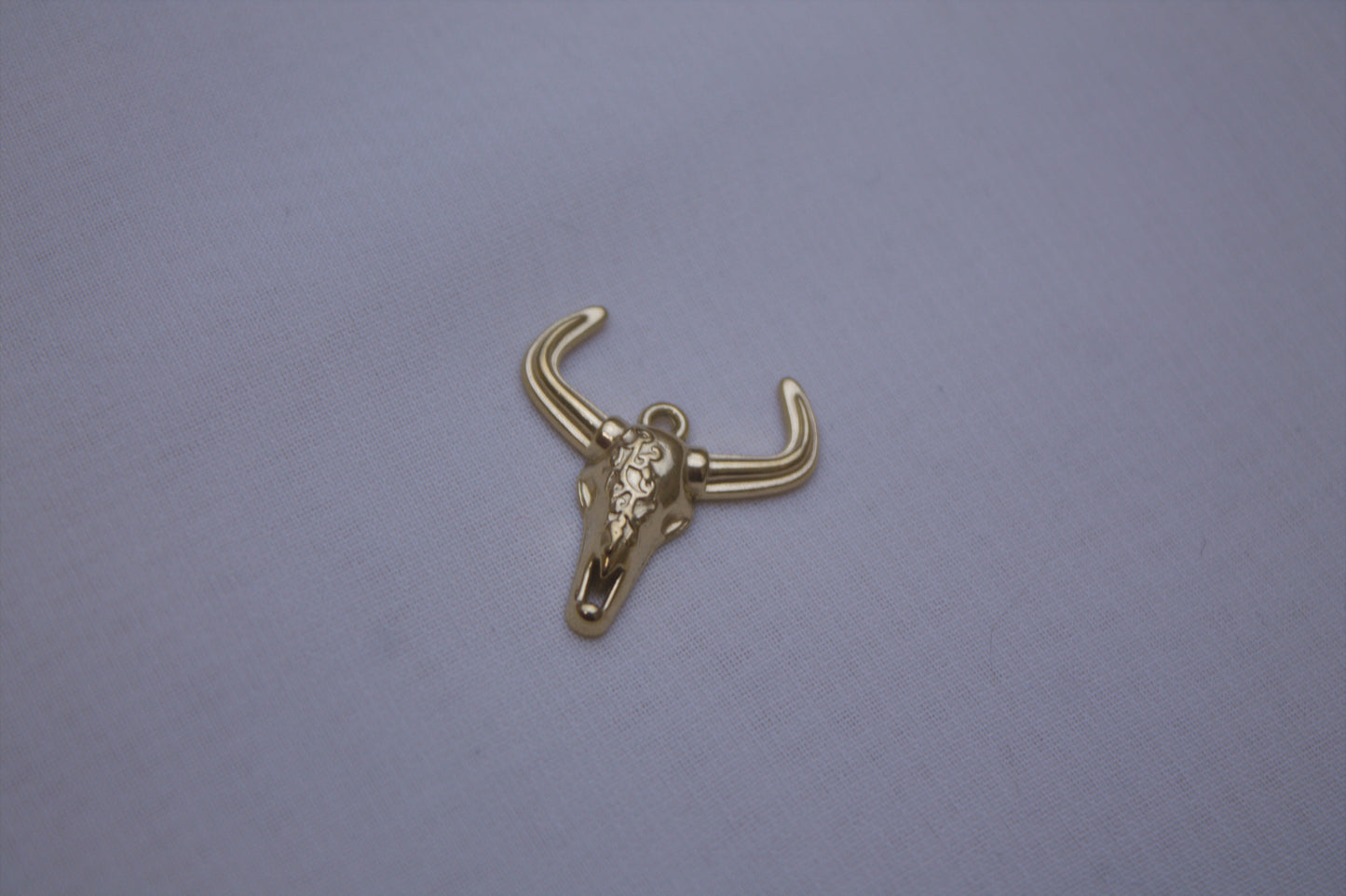 Classic Gold Longhorn Skull Charm