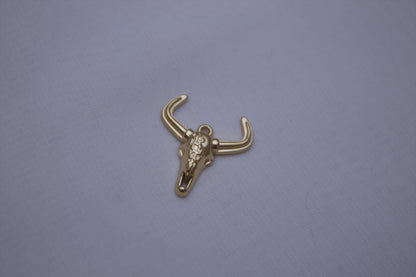 Classic Gold Longhorn Skull Charm