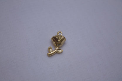 Classic Gold Rose Bud Charm