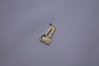 Classic Gold Spoon Fork Charm
