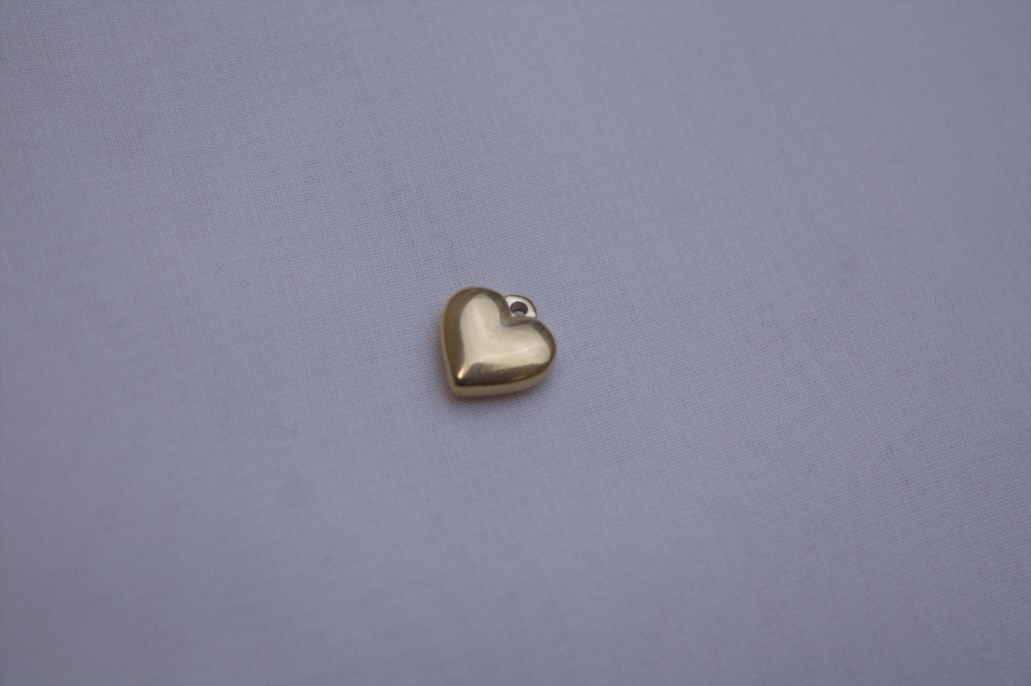 Gold Crystal Puffy Heart Charm