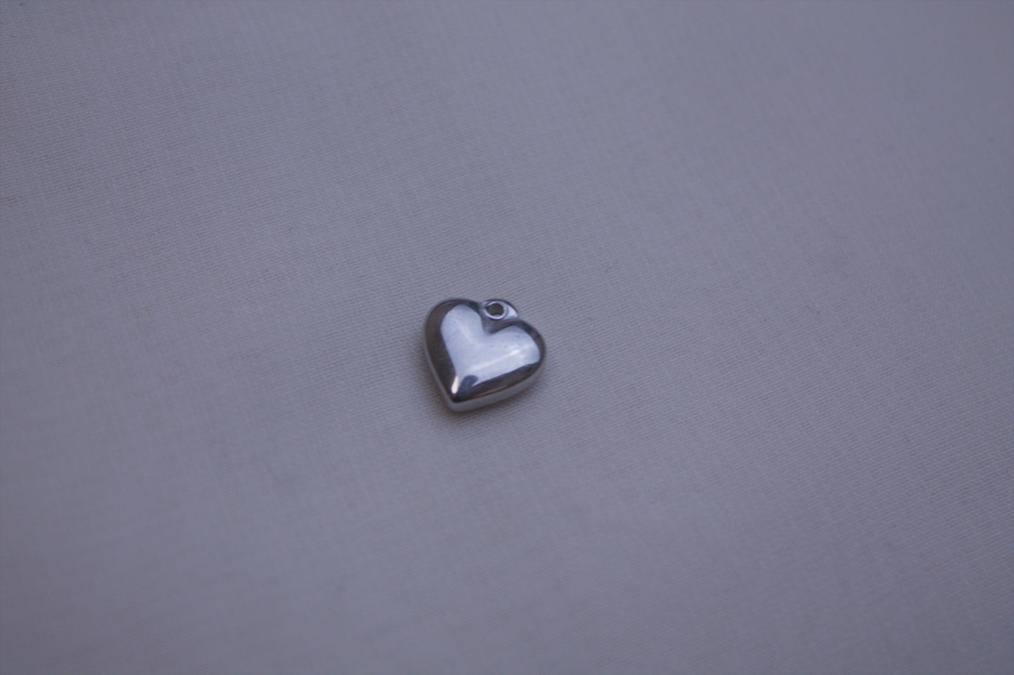 Gold Crystal Puffy Heart Charm
