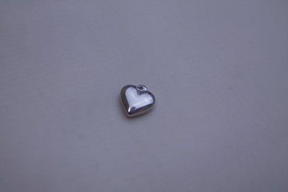 Gold Crystal Puffy Heart Charm