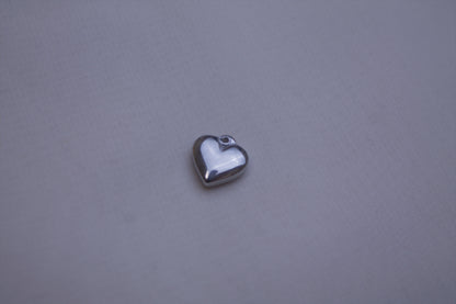Gold Crystal Puffy Heart Charm