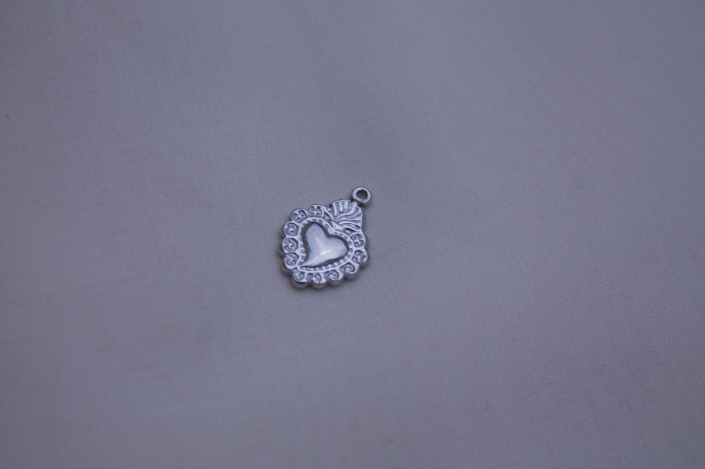 Silver Sacred Heart Charm
