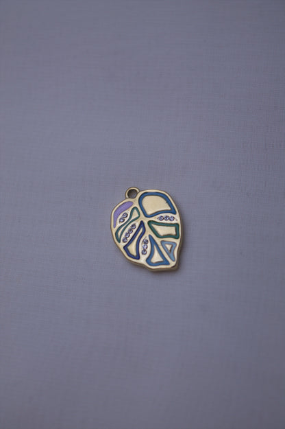 Enamel Blue Monstera Leaf Charm
