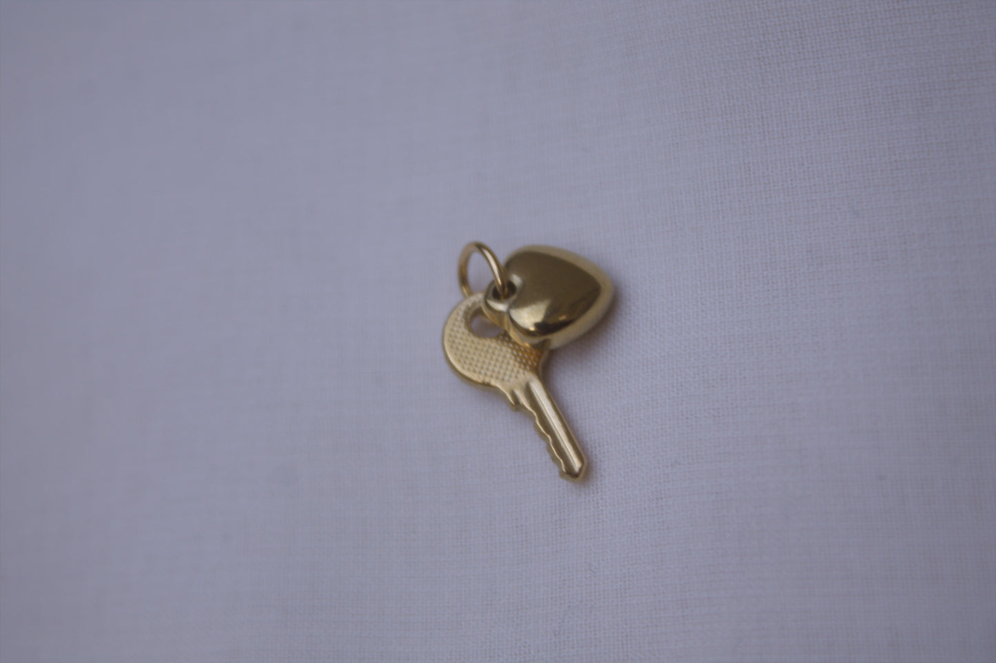 Classic Gold Heart Key Charm