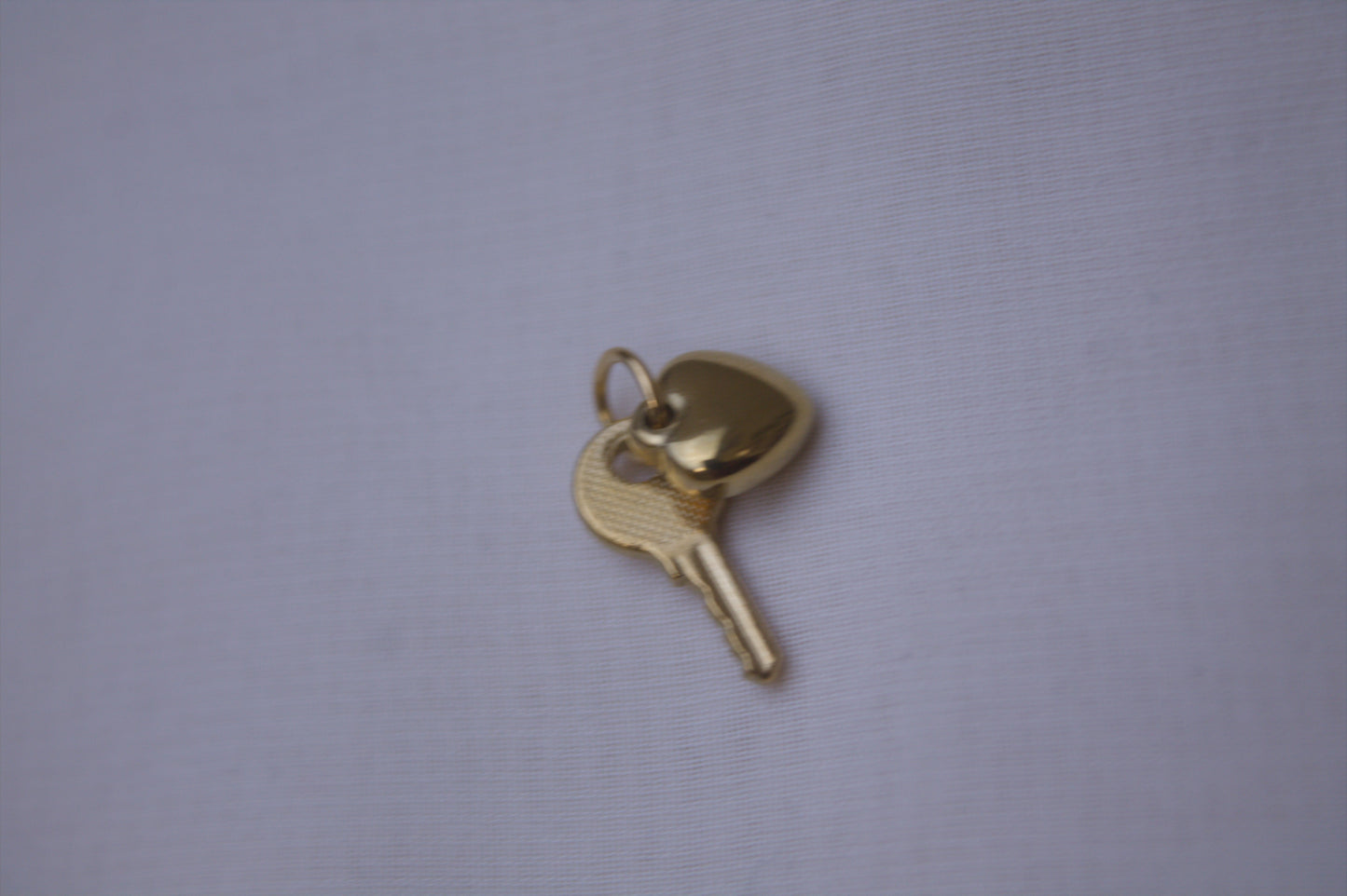 Classic Gold Heart Key Charm