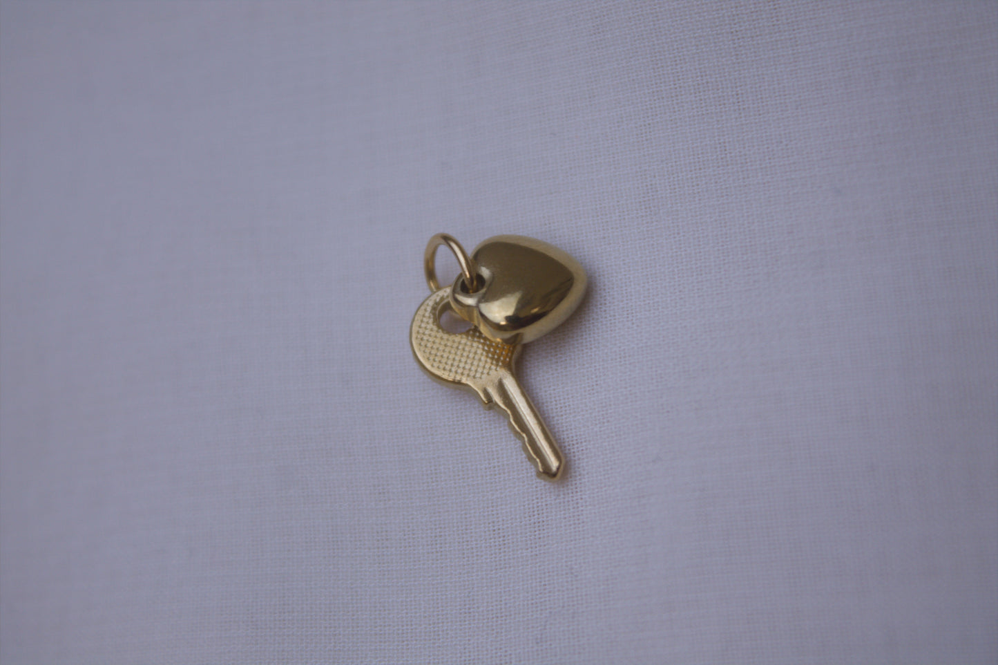 Classic Gold Heart Key Charm