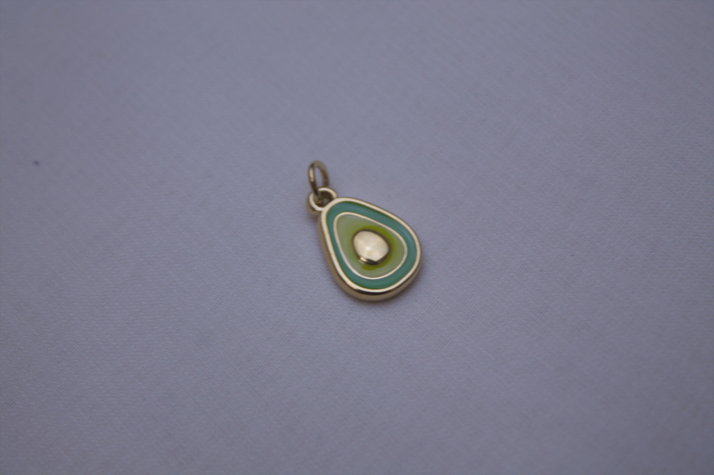 Green Enamel Avocado Charm
